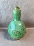 Green Floral Vase With Lid