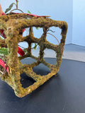 Moss Wrapped Holly Berry Present Decor