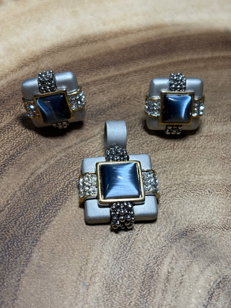 (B) Earring & Pendant Set