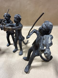 5 Piece Bronze Musician Monkey