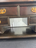 Asian Vintage Wooden Pagoda Tabletop Apothecary Cabinet