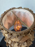 Bronzed Resin Accent Lamp with Ruffled Shade (WORKS)