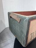 Welcome to Our Garden Primitive Style Wooden Planter or Storage Box with Leather Handles