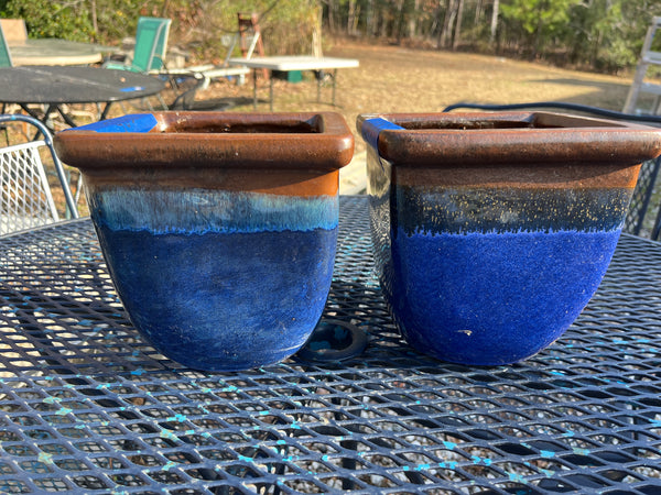 Pair of Square Ceramic Planters