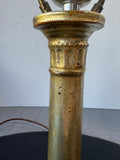Borghese Gilded Resin Column Candlestick Lamp (WORKS)