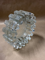Pukeberg Sweden Textured Glass Candle Holder Ashtray Sculpture