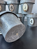 9-Piece Galvanized Tin Pots with Farmhouse Style Tags