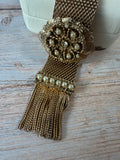 Victorian Style Mesh Slide Bracelet with Tassel Accent