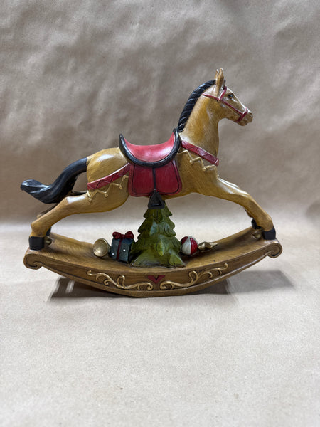 Christmas Rocking Horse Figurine
