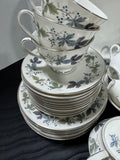 70-Piece Royal Doulton England Burgundy China Set