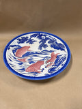 Asian Inspired Blue And White Serving Plate With Koi Fish // 2 Sets Available //*** PRICED INDIVIDUALLY ***