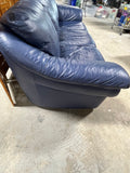 Unbranded Blue Vinyl Sofa, ***HEAVY ITEM***READ DETAILS ON PICK UP POLICY***