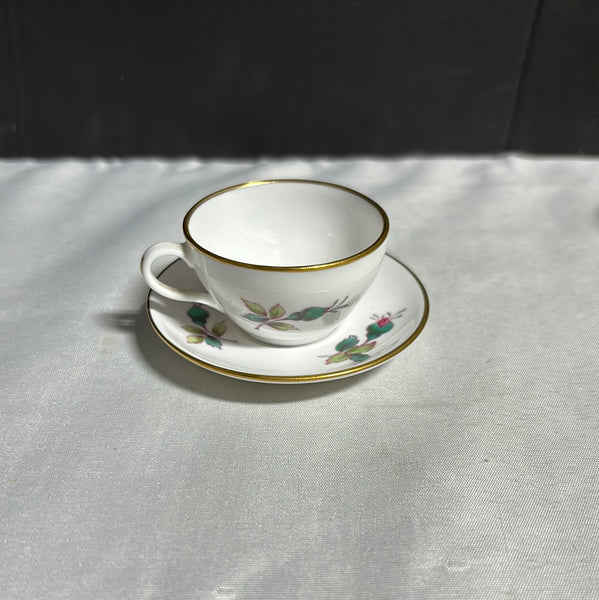 Spode Billingsley Rose Spray Miniature Tea Cup & Saucer