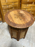 Indonesian Style Carved Round Side Table
