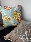 Pair of Complimentary Seashell Throw Pillows