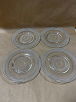 (A) Set Of 7 Clear Glass Hobnail Desert Plates