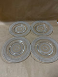 (A) Set Of 7 Clear Glass Hobnail Desert Plates