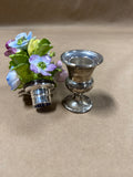 Hand Made English Bone China Flowers With Gorham Sterling Urn Vase *** READ DESCRIPTION ***