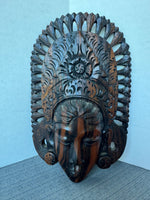 (D) Vintage Hand Carved Wooden Balinese Goddess Mask