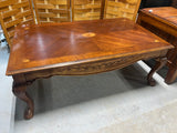 Rectangular Coffee Table with Inlay & Carved Accents
