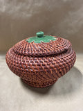 Wicker Basket With Porcelain Lid
