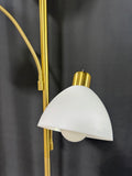 Gold Tone Torchiere Floor Lamp with Gooseneck Reading Lamps (WORKS)
