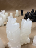 Aztec Style Marble Chess Pieces — 32 Pieces