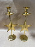Pair Of Lacquered Solid Brass Candle Stick Holders