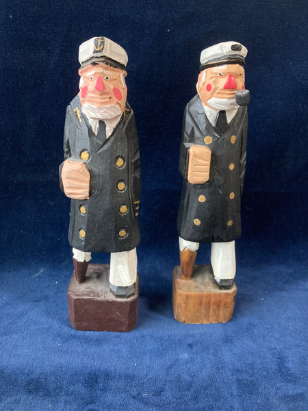 Pair of Wooden Carved Peg Leg Sailors