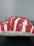Pottery Barn Coral Reef Appliqué Throw Pillow with Faux Pearls