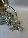 Hollywood Regency Style Brass Candle Wall Sconce - Single