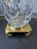 Waterford Cut Crystal & Brass Table Lamp with Original Shade (WORKS)