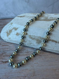 Marta Luz Faux White & Gray Vintage Pearl Necklace in Box