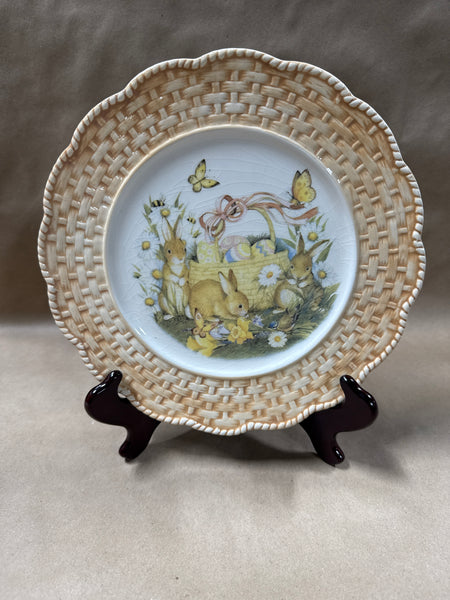 Easter Bunny Decorative Basket Plate