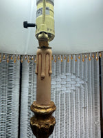 Pair of Berman Distressed Baroque Style Buffet Lamps (WORKS)