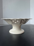 Hartley Greens Leeds Pottery England Creamware Pierced Pedestal Fruit Bowl