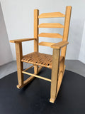 Wooden Doll Rocking Chair with Woven Seat
