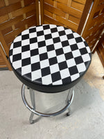 Swivel Stool with Checker Design
