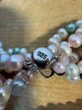 RS Stamped Multi-Layered Pearl & Sterling Silver Necklace