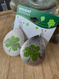 Happy St. Patrick’s Day Silver Tone Teardrop Earrings
