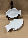 Set Of 4 Williams Sonoma White Porcelain Fish Appetizer Plates // 2 Sets Available // *** PRICED INDIVIDUALLY ***