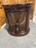Oval End Table/Cabinet, with Tray Pullout