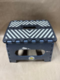 Grey And Black Striped Stepping Stool
