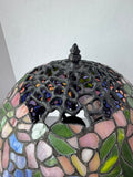 Tiffany Style Cascading Wisteria 2-Way Stained Glass Lamp (WORKS)