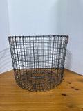 Round Wire Metal Basket With Copper Handles