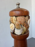 Seashell Accented Stainless Steel & Wooden Pepper Mill (WORKS)