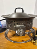 Garden Treasures Portable Gas Fire Pit With Small Propane Can NOT TESTED