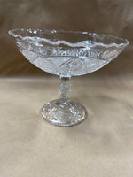 Slanted Clear Glass Pedestal Candy Dish