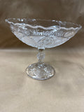 Slanted Clear Glass Pedestal Candy Dish