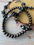 Trio of Silver Tone & Stretch Bracelets